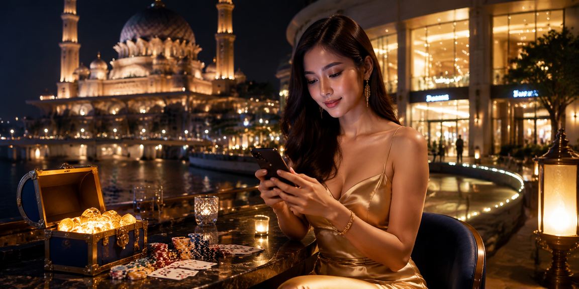 Suasana permainan kad di Putrajaya dengan tema Malaysia moden
